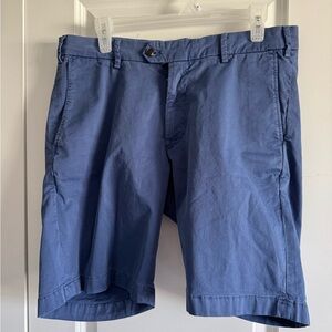 Peter Millar Men's Blue Flat Front Shorts